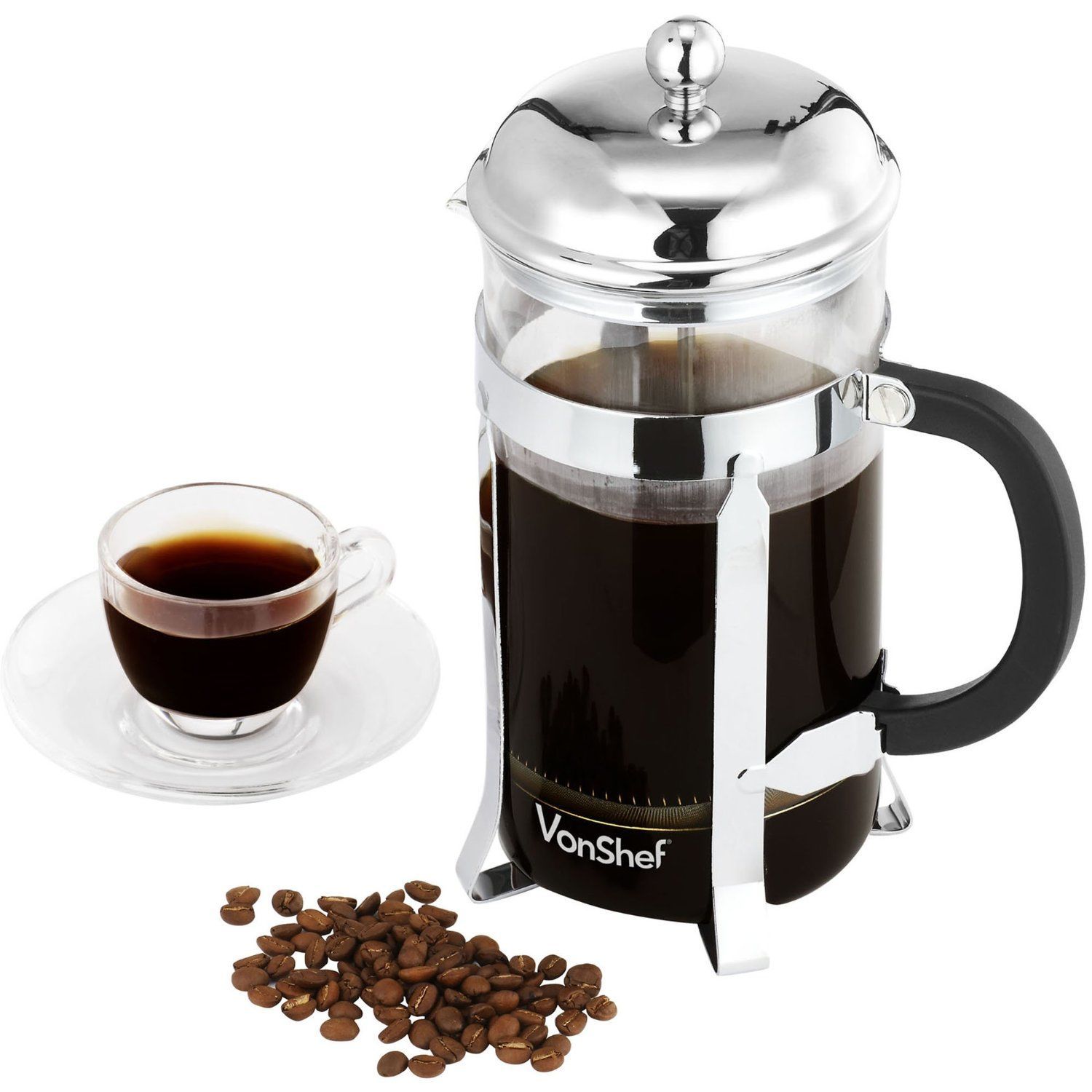 VonShef 8 Glass French Press Cafetiere Coffee Maker