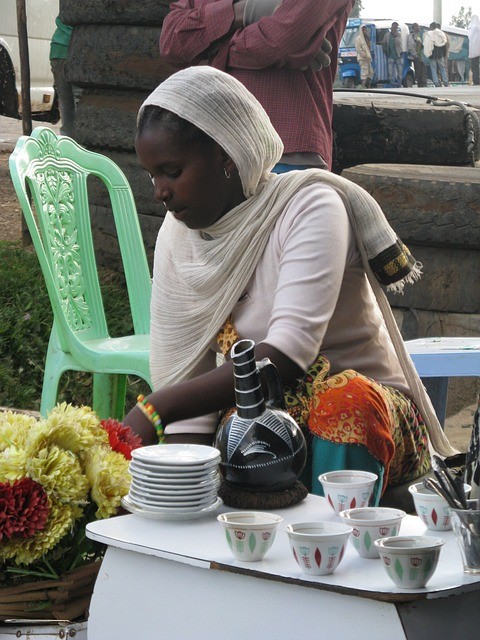 making coffee in Ethiopia Africa