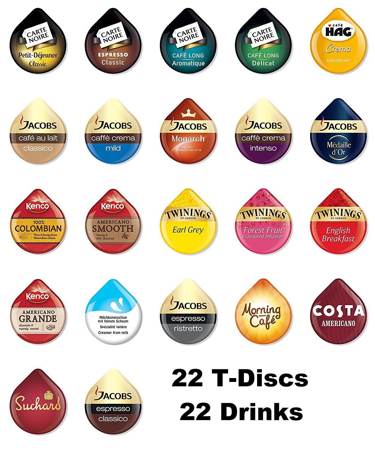 Tassimo T Discs Pods Variety Pack